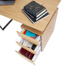 Techni Mobili Computer Desk with Storage and File Cabinet, Pine Techni Mobili 