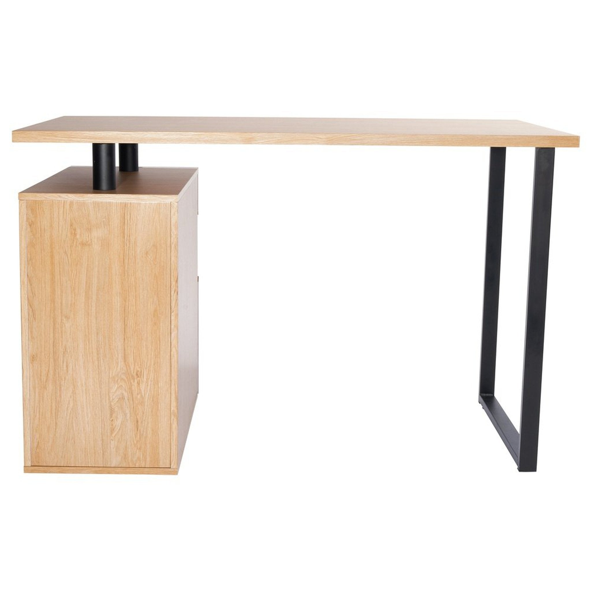 Techni Mobili Computer Desk with Storage and File Cabinet, Pine Techni Mobili 