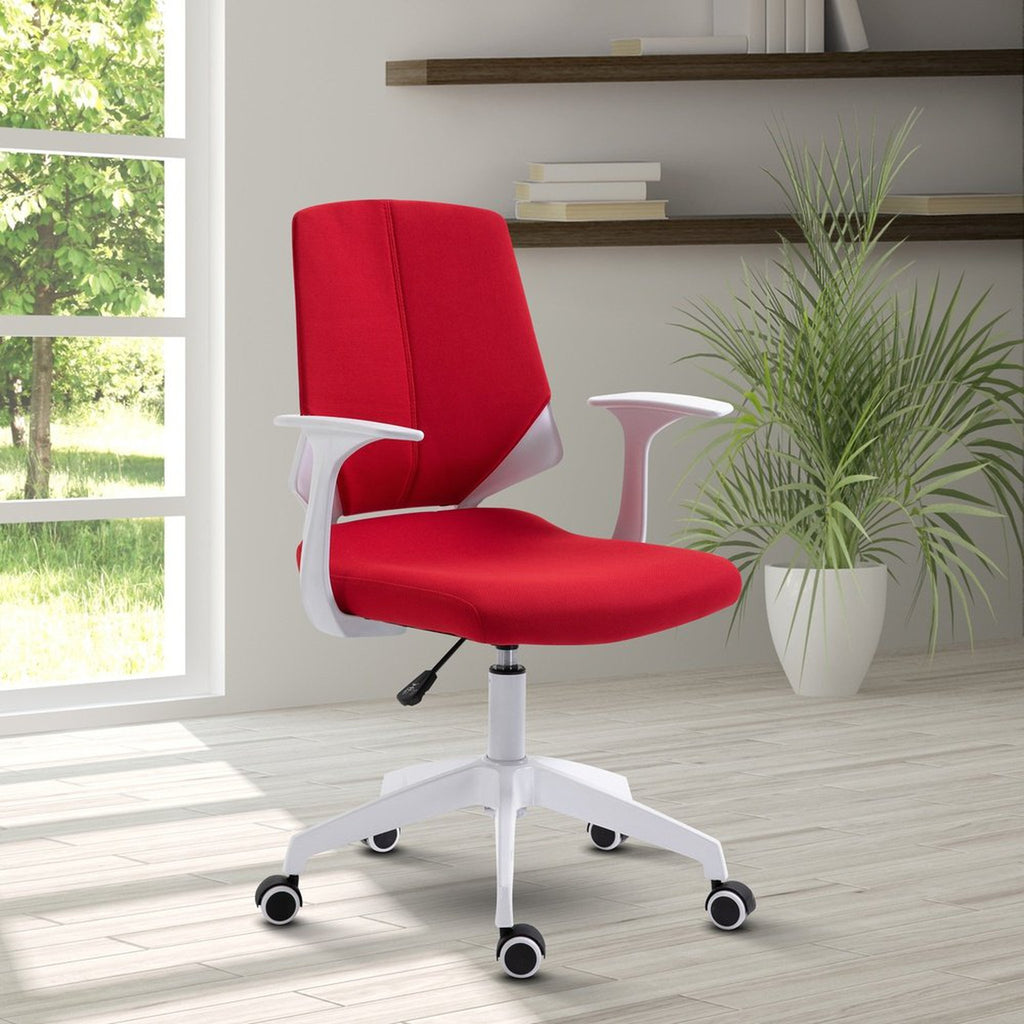 Techni Mobili Height Adjustable Mid Back Office Chair, Red Techni Mobili Chairs