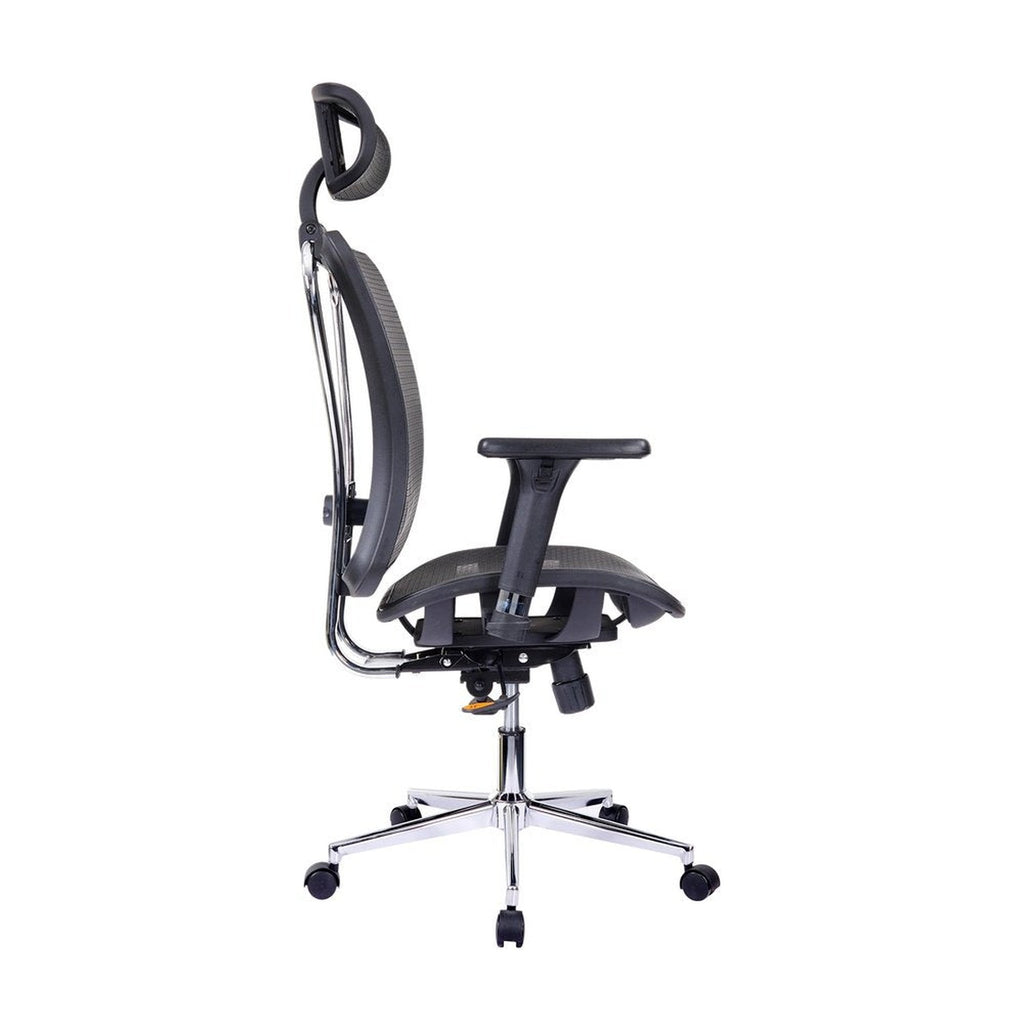 Techni Mobili High Back Executive Mesh Office Chair with Arms, Headrest and Lumbar Support , Black Techni Mobili Chairs
