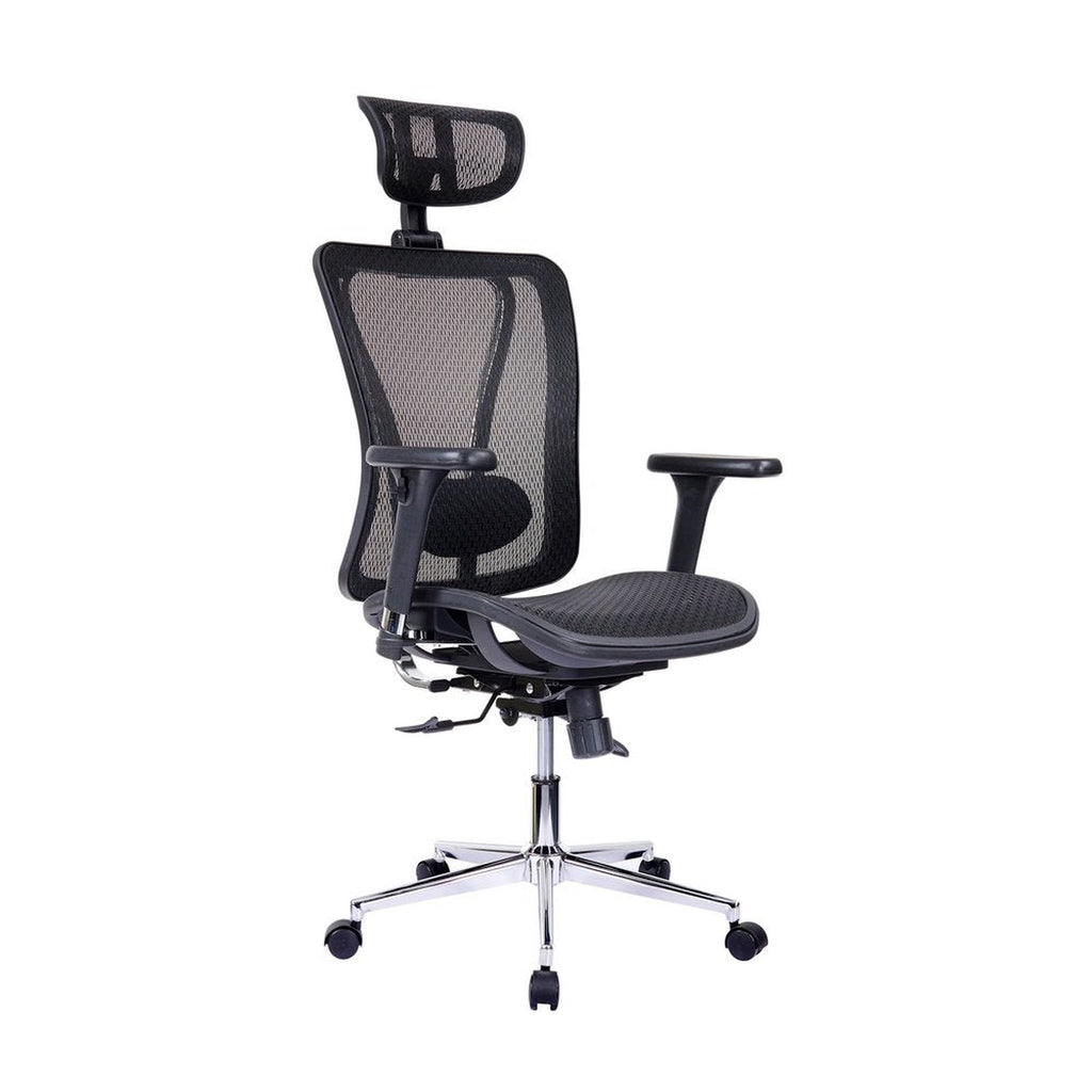 Techni Mobili High Back Executive Mesh Office Chair with Arms, Headrest and Lumbar Support , Black Techni Mobili Chairs