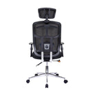 Techni Mobili High Back Executive Mesh Office Chair with Arms, Lumbar Support and Chrome Base, Black Techni Mobili Chairs