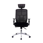 Techni Mobili High Back Executive Mesh Office Chair with Arms, Lumbar Support and Chrome Base, Black Techni Mobili Chairs