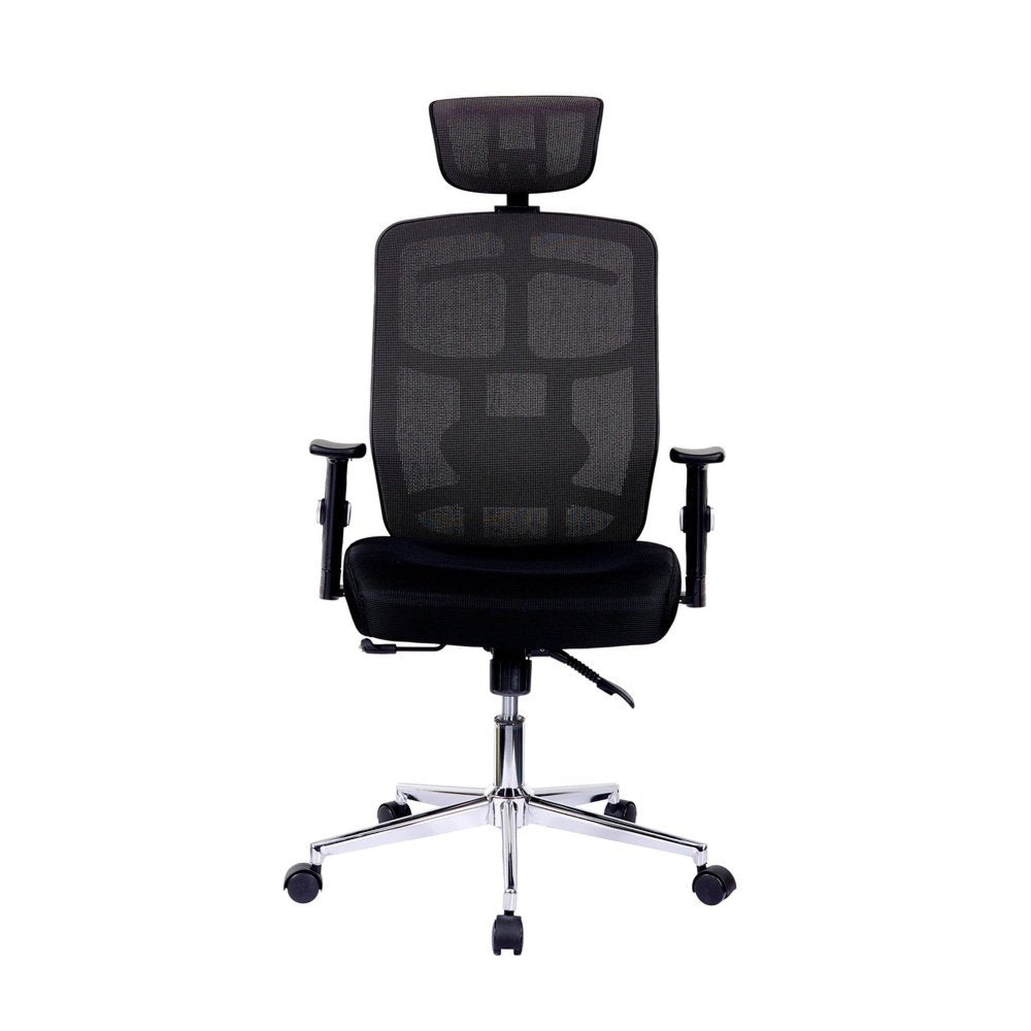 Techni Mobili High Back Executive Mesh Office Chair with Arms, Lumbar Support and Chrome Base, Black Techni Mobili Chairs