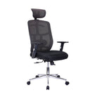 Techni Mobili High Back Executive Mesh Office Chair with Arms, Lumbar Support and Chrome Base, Black Techni Mobili Chairs