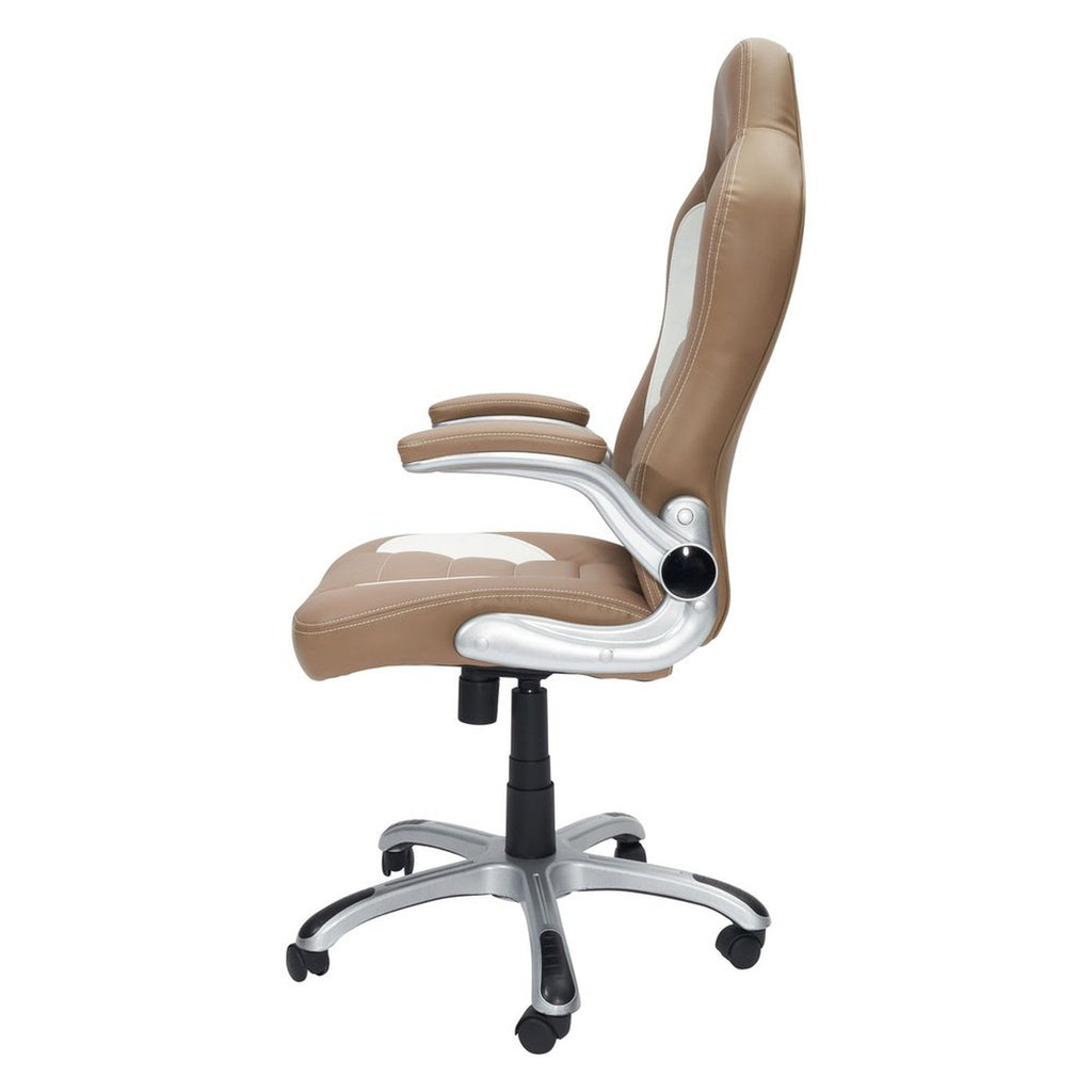 Techni Mobili High Back Executive Sport Race Office Chair with Flip-Up Arms, Camel Techni Mobili Chairs