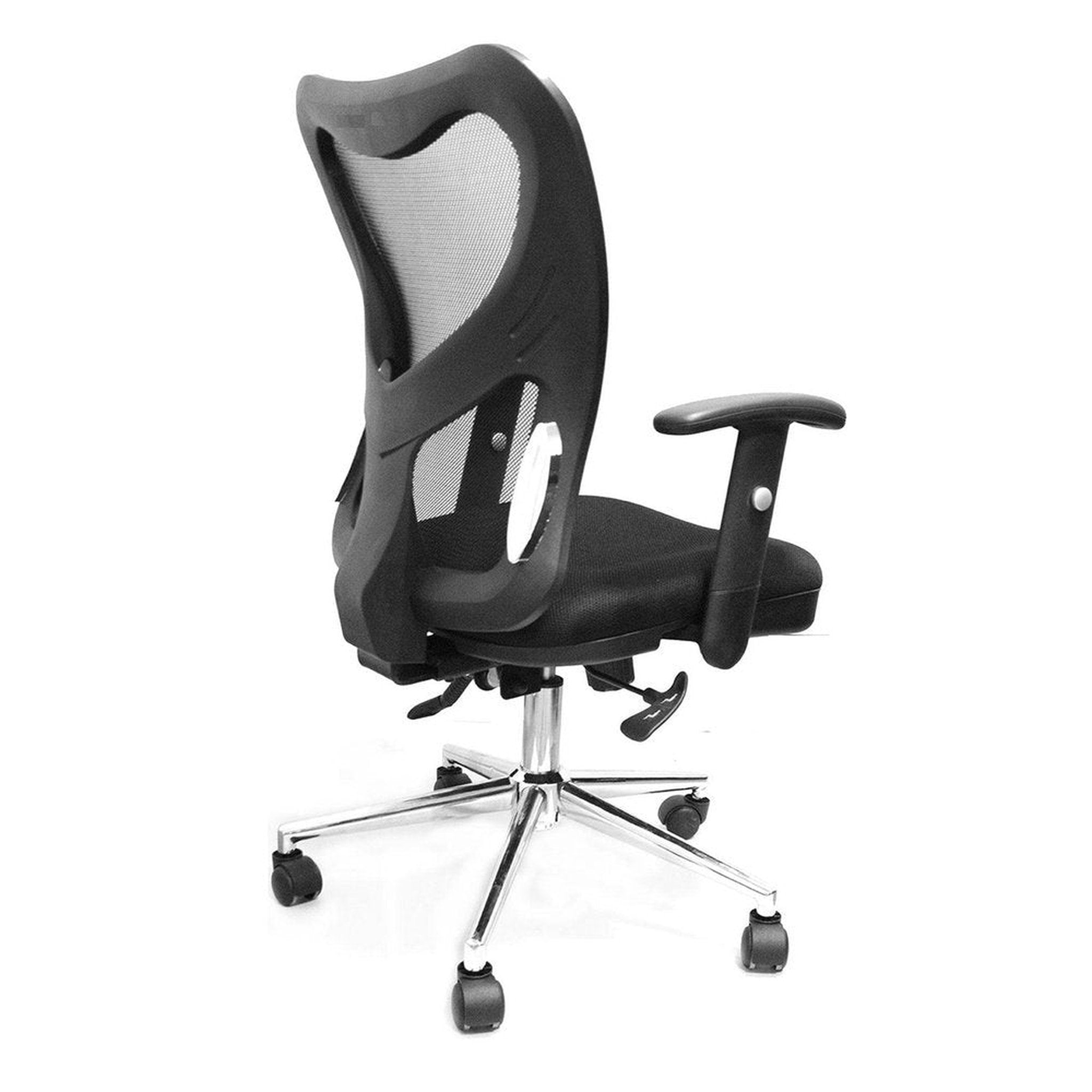 Techni Mobili High Back Mesh Office Chair With Chrome Base, Black Techni Mobili Chairs