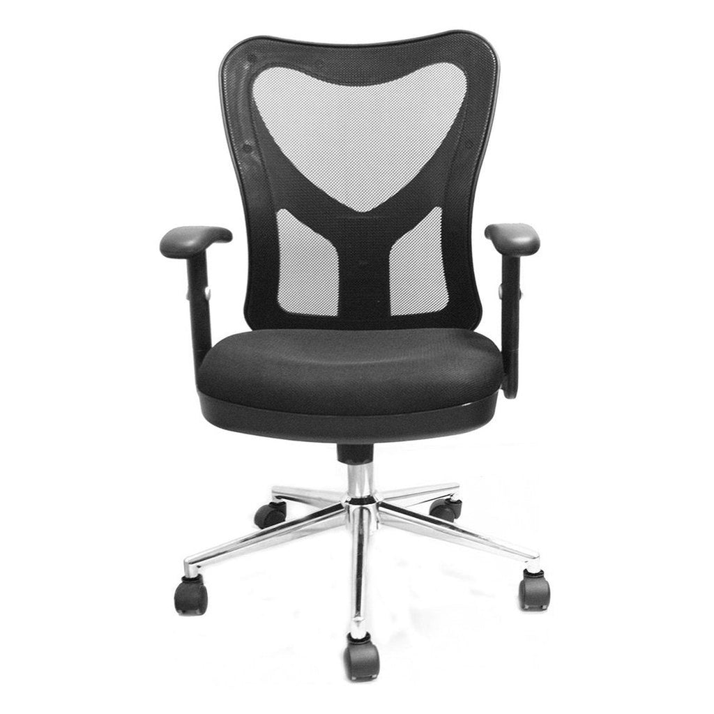 Techni Mobili High Back Mesh Office Chair With Chrome Base, Black Techni Mobili Chairs