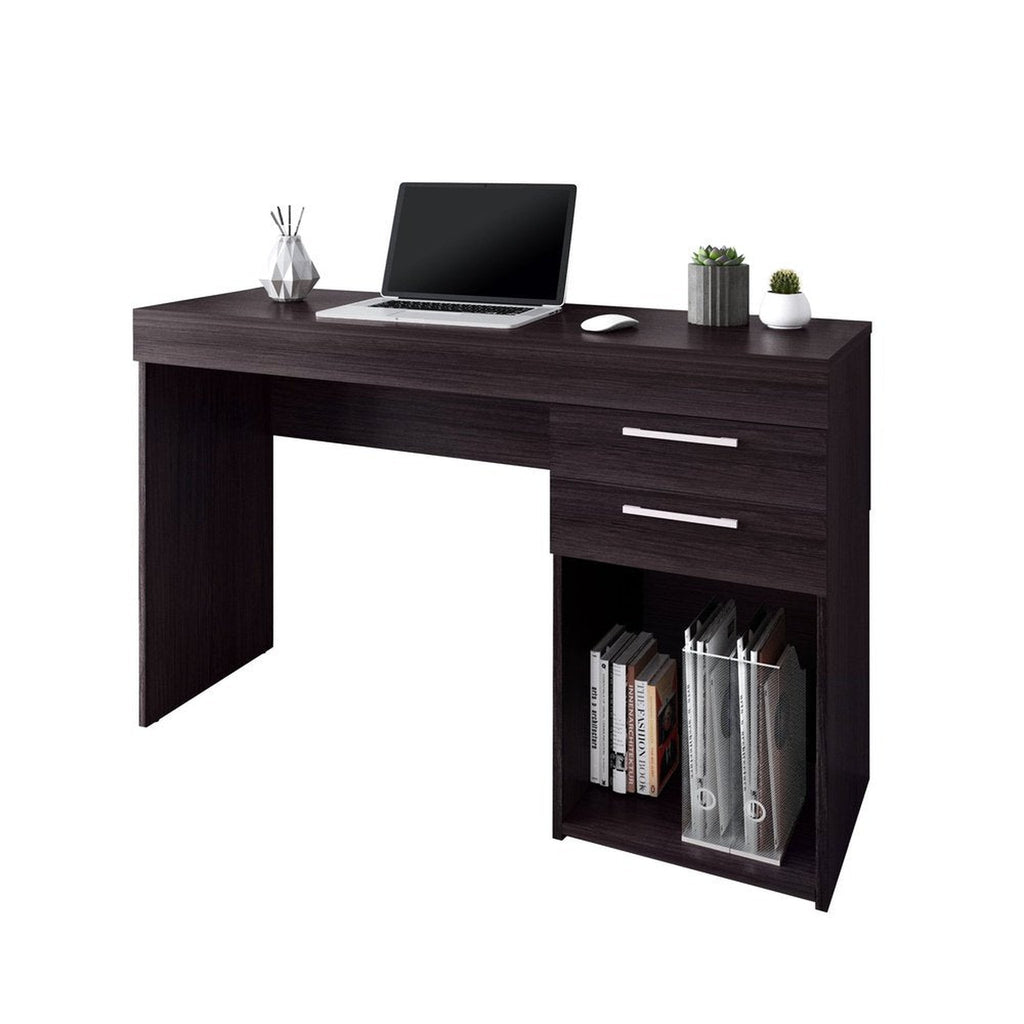 Techni Mobili Home Office Workstation with Storage, Espresso Techni Mobili Desks