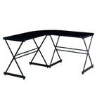 Techni Mobili L-Shaped Glass Computer Desk, Black Techni Mobili 