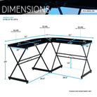 Techni Mobili L-Shaped Glass Computer Desk, Black Techni Mobili 