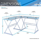 Techni Mobili L-Shaped Glass Computer Desk, White Techni Mobili 