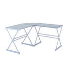 Techni Mobili L-Shaped Glass Computer Desk, White Techni Mobili 