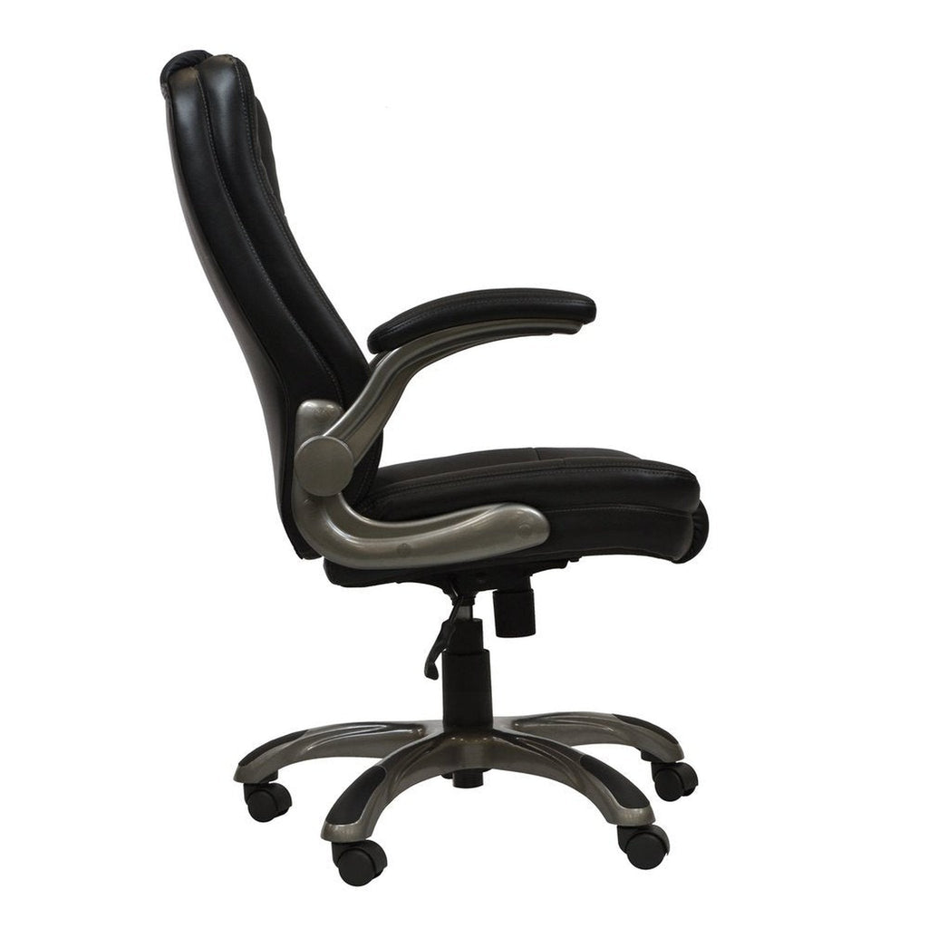 Techni Mobili Medium Back Executive Office Chair with Flip-up Arms, Black Techni Mobili Chairs