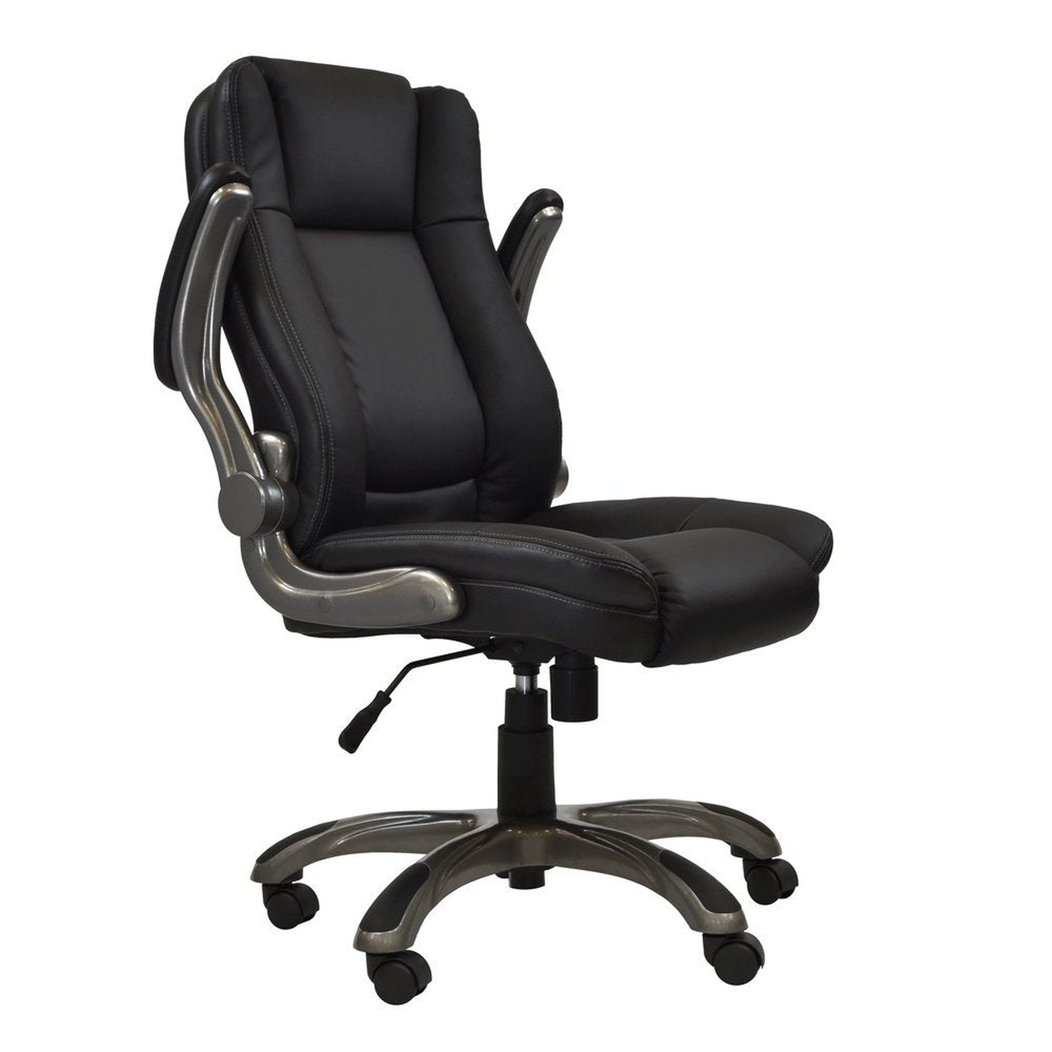 Techni Mobili Medium Back Executive Office Chair with Flip-up Arms, Black Techni Mobili Chairs