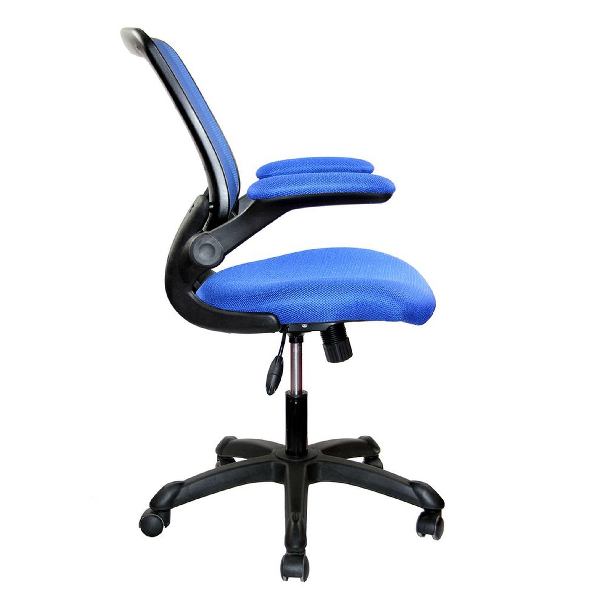 Techni Mobili Mesh Task Office Chair with Flip Up Arms, Blue Techni Mobili Chairs