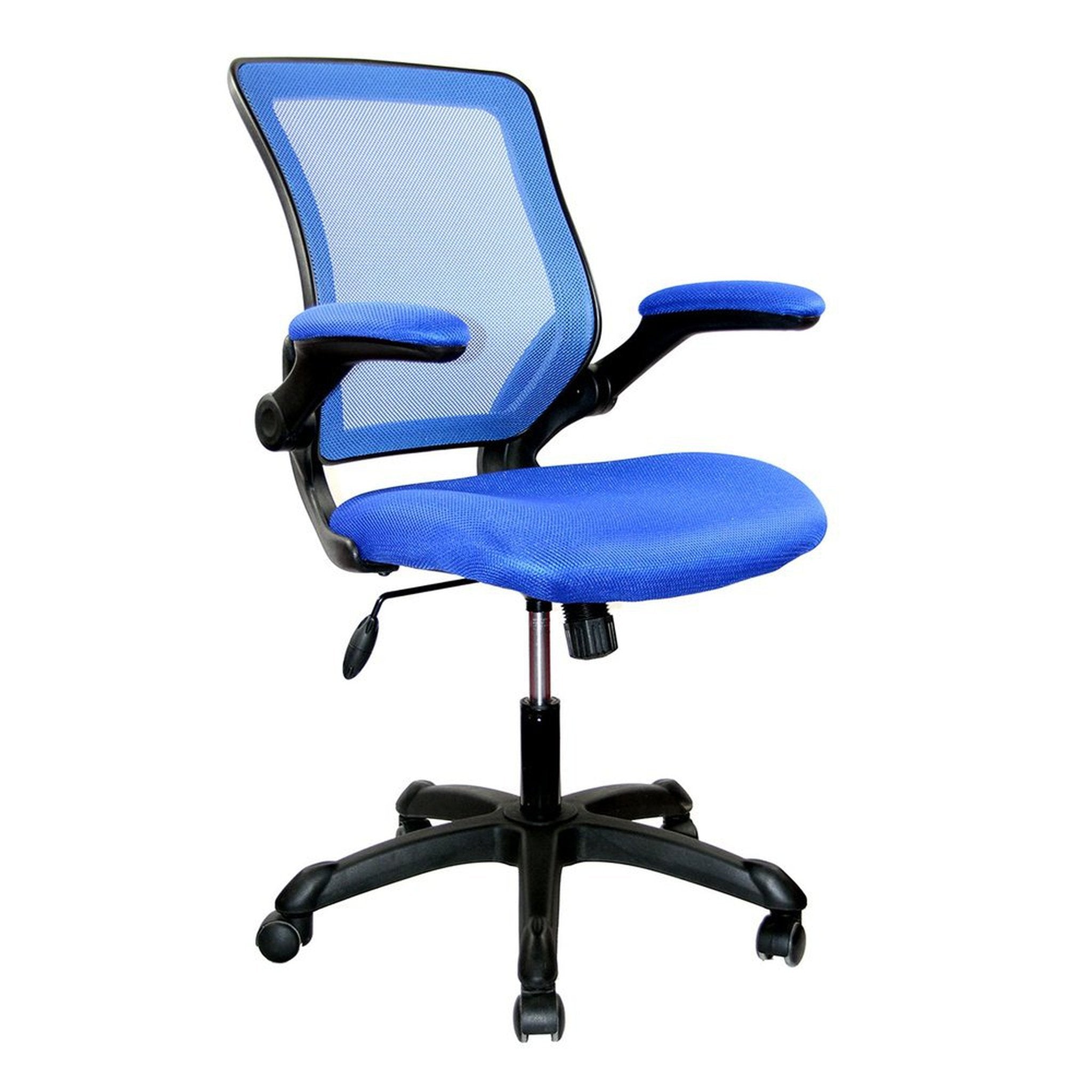 Techni Mobili Mesh Task Office Chair with Flip Up Arms, Blue Techni Mobili Chairs