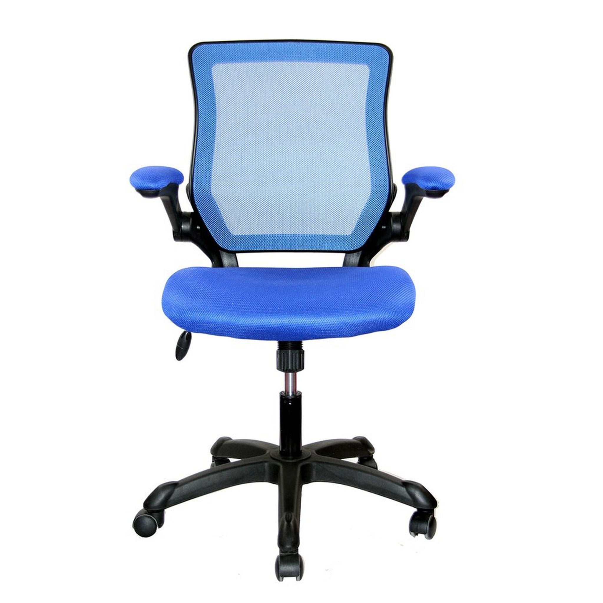 Techni Mobili Mesh Task Office Chair with Flip Up Arms, Blue Techni Mobili Chairs