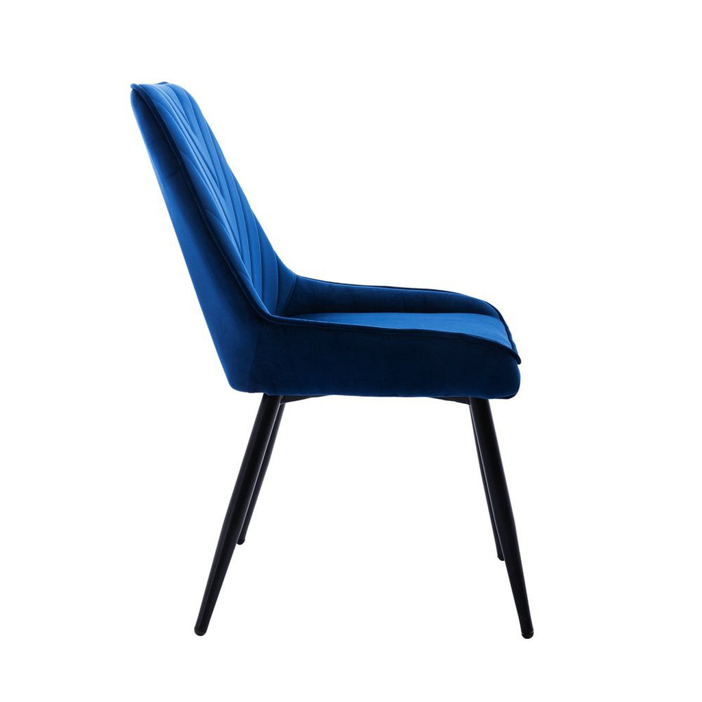 Techni Mobili Modern Contemporary Blue Velvet Chairs Set of 2 Techni Mobili Chairs