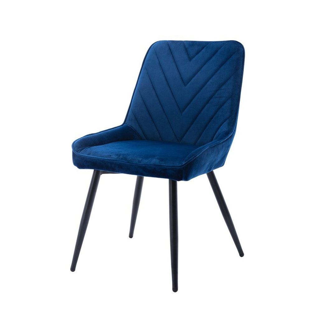 Techni Mobili Modern Contemporary Blue Velvet Chairs Set of 2 Techni Mobili Chairs