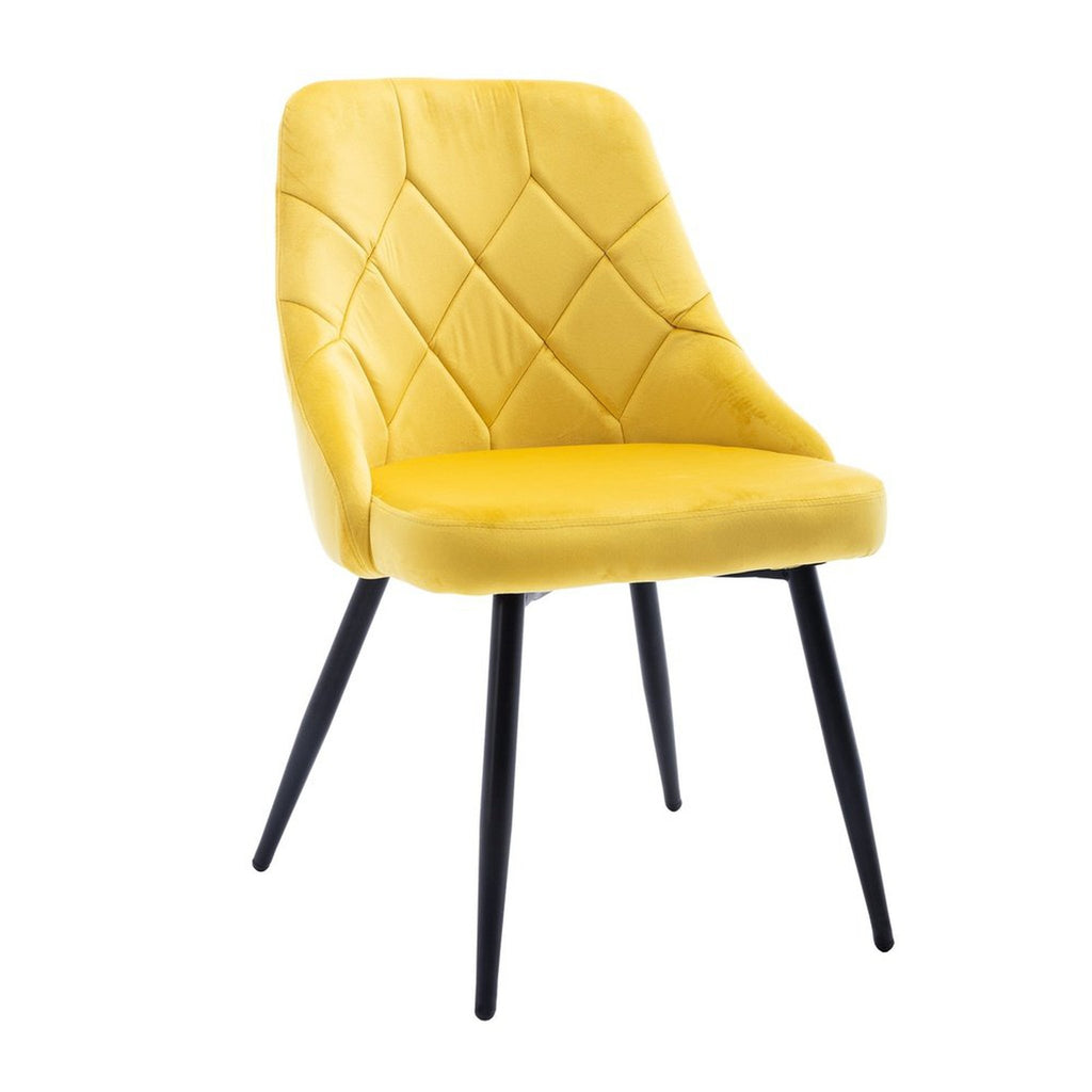 Techni Mobili Modern Contemporary Gold Tufted Velvet Chair Set of 2 Techni Mobili Chairs