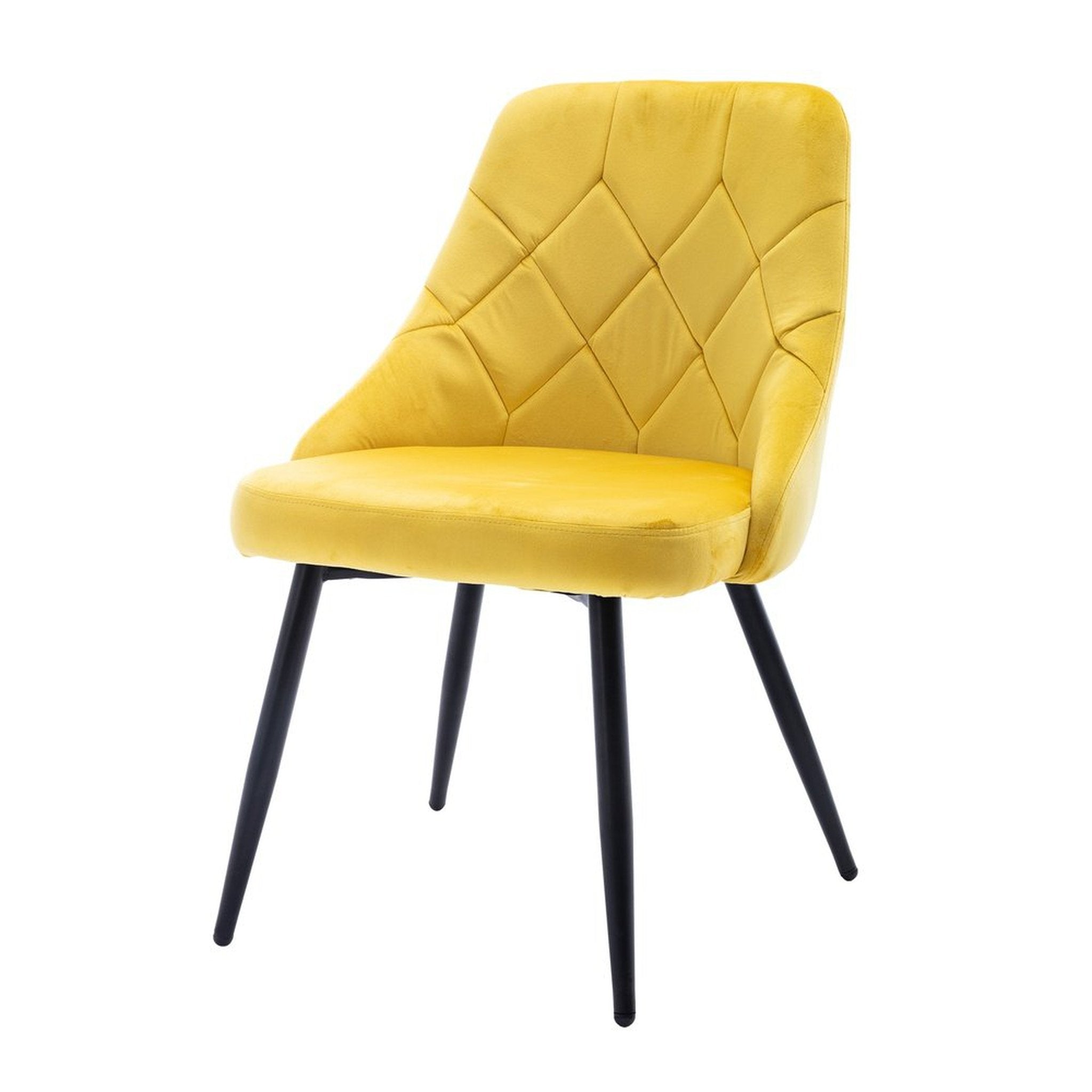 Techni Mobili Modern Contemporary Gold Tufted Velvet Chair Set of 2 Techni Mobili Chairs