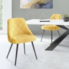 Techni Mobili Modern Contemporary Gold Tufted Velvet Chair Set of 2 Techni Mobili Chairs