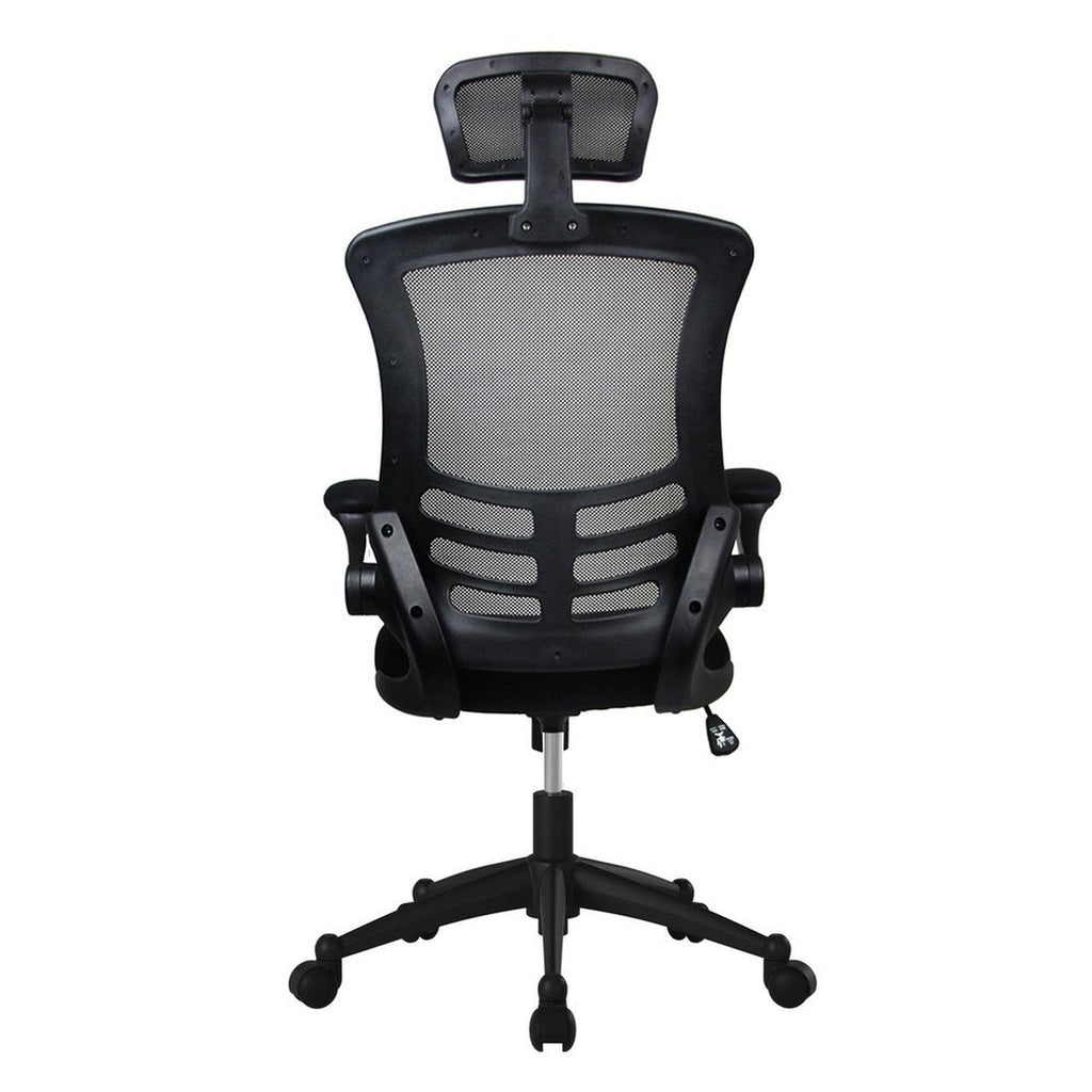 Techni Mobili Modern High-Back Mesh Executive Office Chair with Headrest and Flip-Up Arms, Black Techni Mobili Chairs