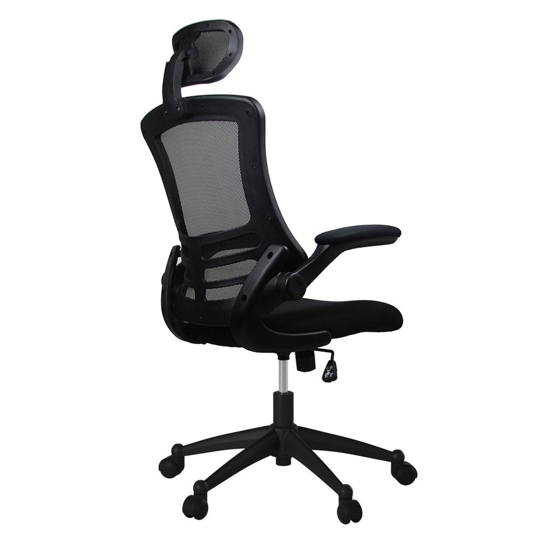 Techni Mobili Modern High-Back Mesh Executive Office Chair with Headrest and Flip-Up Arms, Black Techni Mobili Chairs