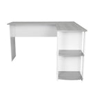 Techni Mobili Modern L-Shaped Desk with Side Shelves, Grey Techni Mobili 