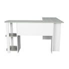 Techni Mobili Modern L-Shaped Desk with Side Shelves, Grey Techni Mobili 