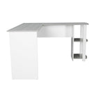 Techni Mobili Modern L-Shaped Desk with Side Shelves, Grey Techni Mobili 