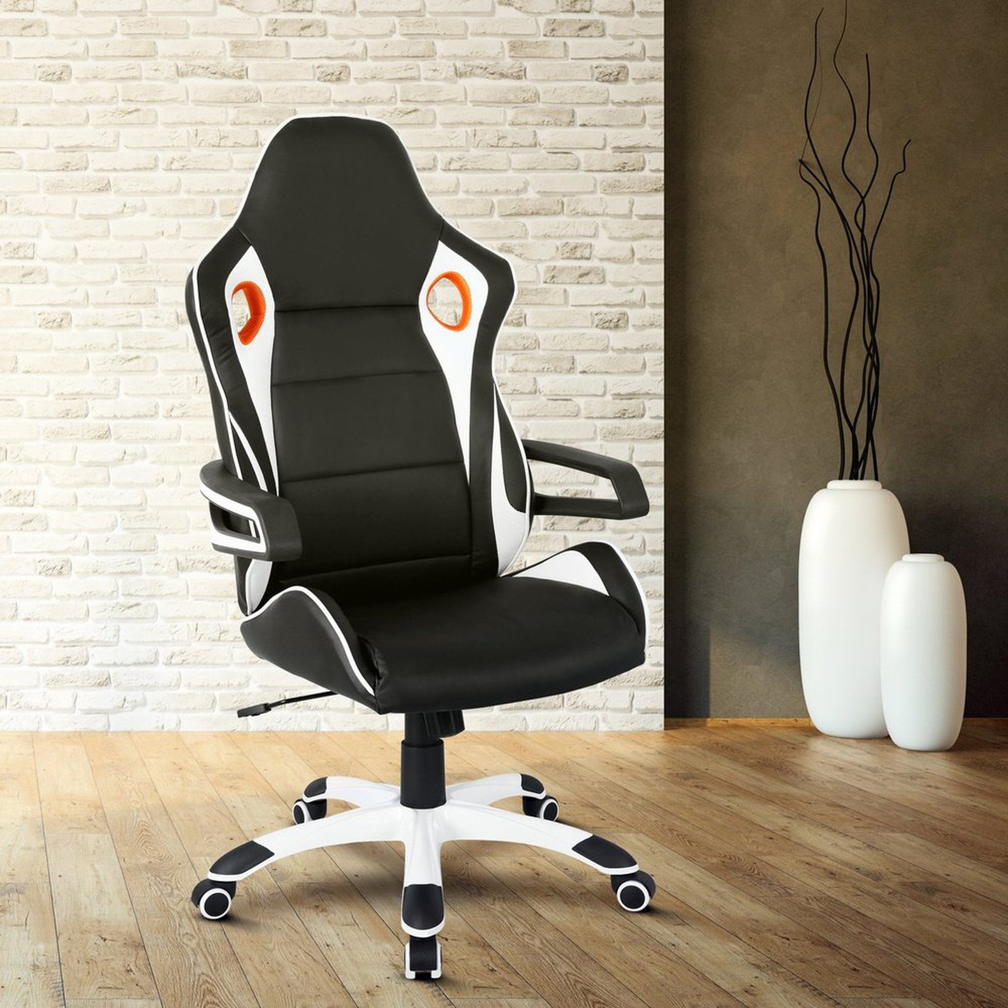 Techni Mobili Racing Style Home & Office Chair, Black Techni Mobili Chairs