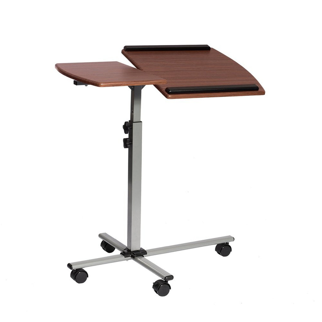 Techni Mobili Rolling Adjustable Laptop Cart, Mahogany Techni Mobili Desks