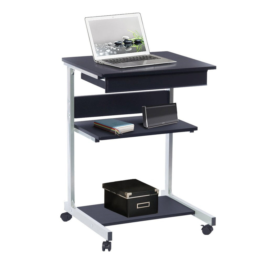 Techni Mobili Rolling Laptop Cart with Storage, Graphite Techni Mobili Desks