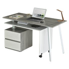 Techni Mobili Rotating Multi-Positional Modern Desk, Grey Techni Mobili Desks