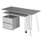 Techni Mobili Rotating Multi-Positional Modern Desk, Grey Techni Mobili Desks