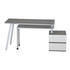 Techni Mobili Rotating Multi-Positional Modern Desk, Grey Techni Mobili Desks