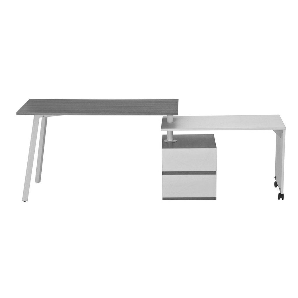 Techni Mobili Rotating Multi-Positional Modern Desk, Grey Techni Mobili Desks