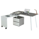 Techni Mobili Rotating Multi-Positional Modern Desk, Grey Techni Mobili Desks