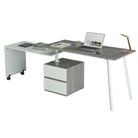 Techni Mobili Rotating Multi-Positional Modern Desk, Grey Techni Mobili Desks