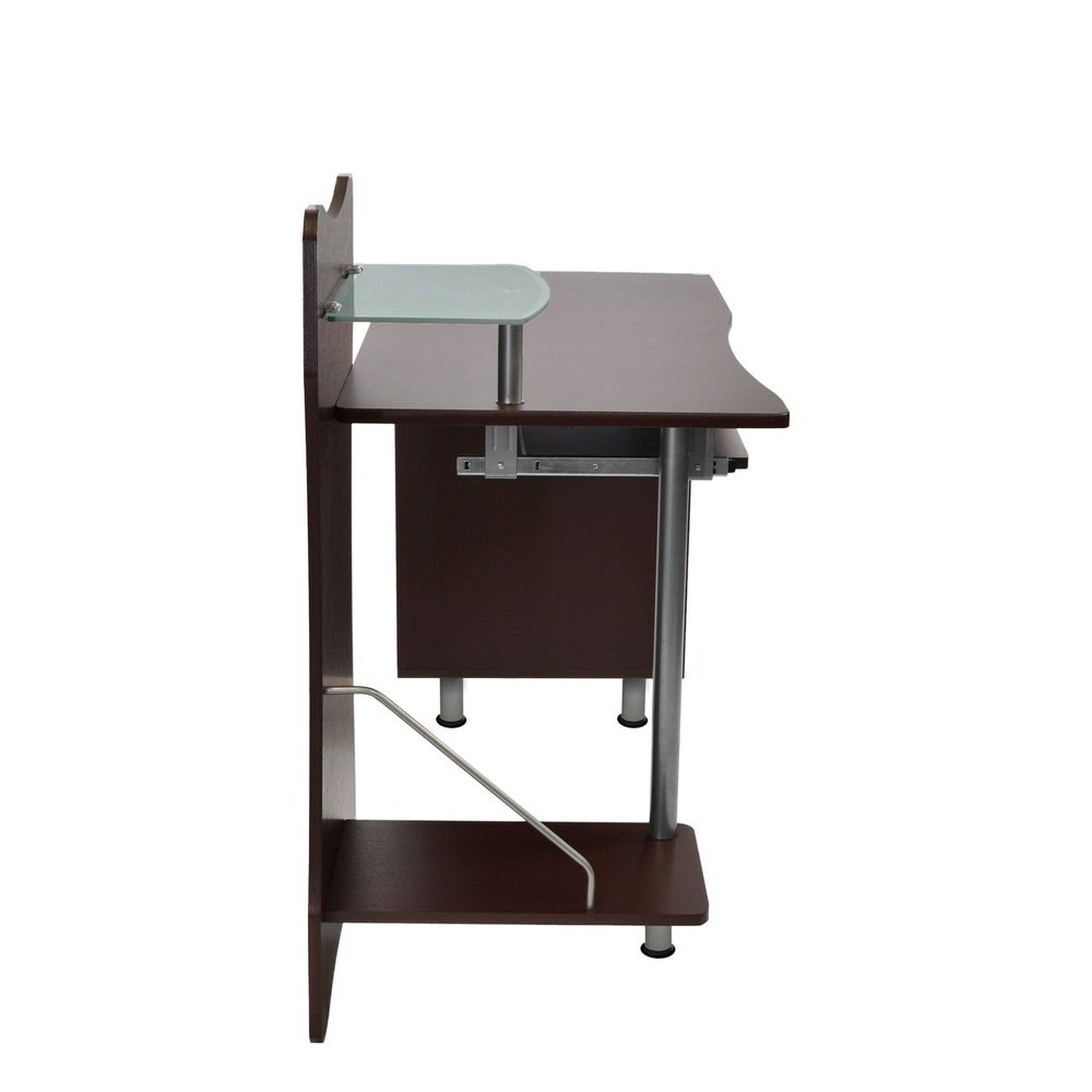 Techni Mobili Stylish Computer Desk with Storage, Chocolate Techni Mobili Desks