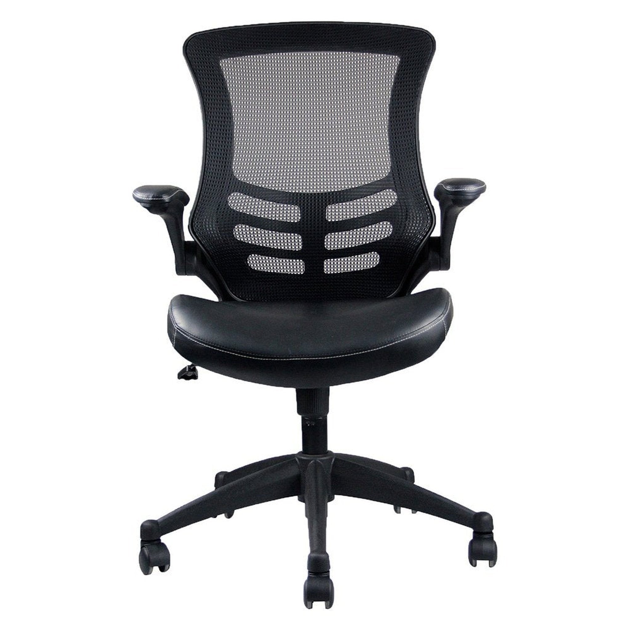 Techni Mobili Stylish Mid-Back Mesh Office Chair with Adjustable Arms, Black Techni Mobili Chairs