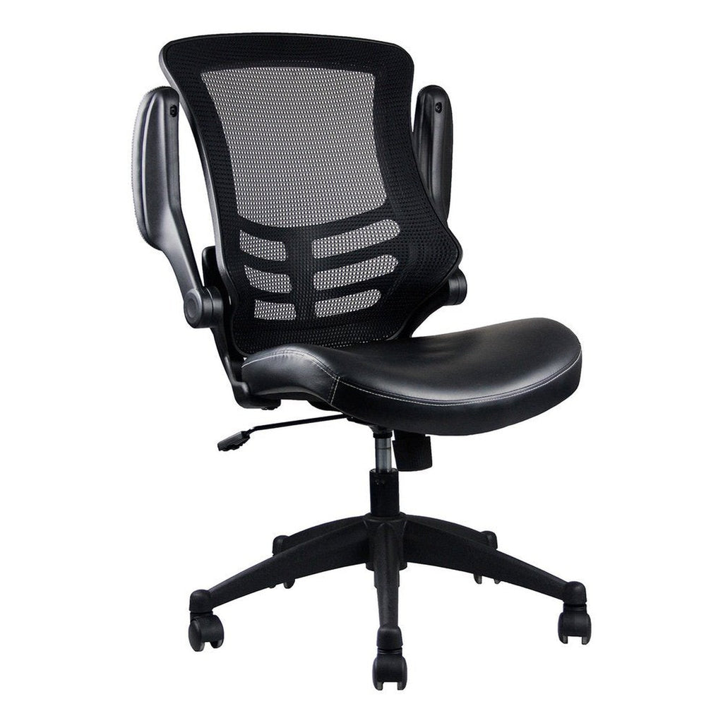 Techni Mobili Stylish Mid-Back Mesh Office Chair with Adjustable Arms, Black Techni Mobili Chairs