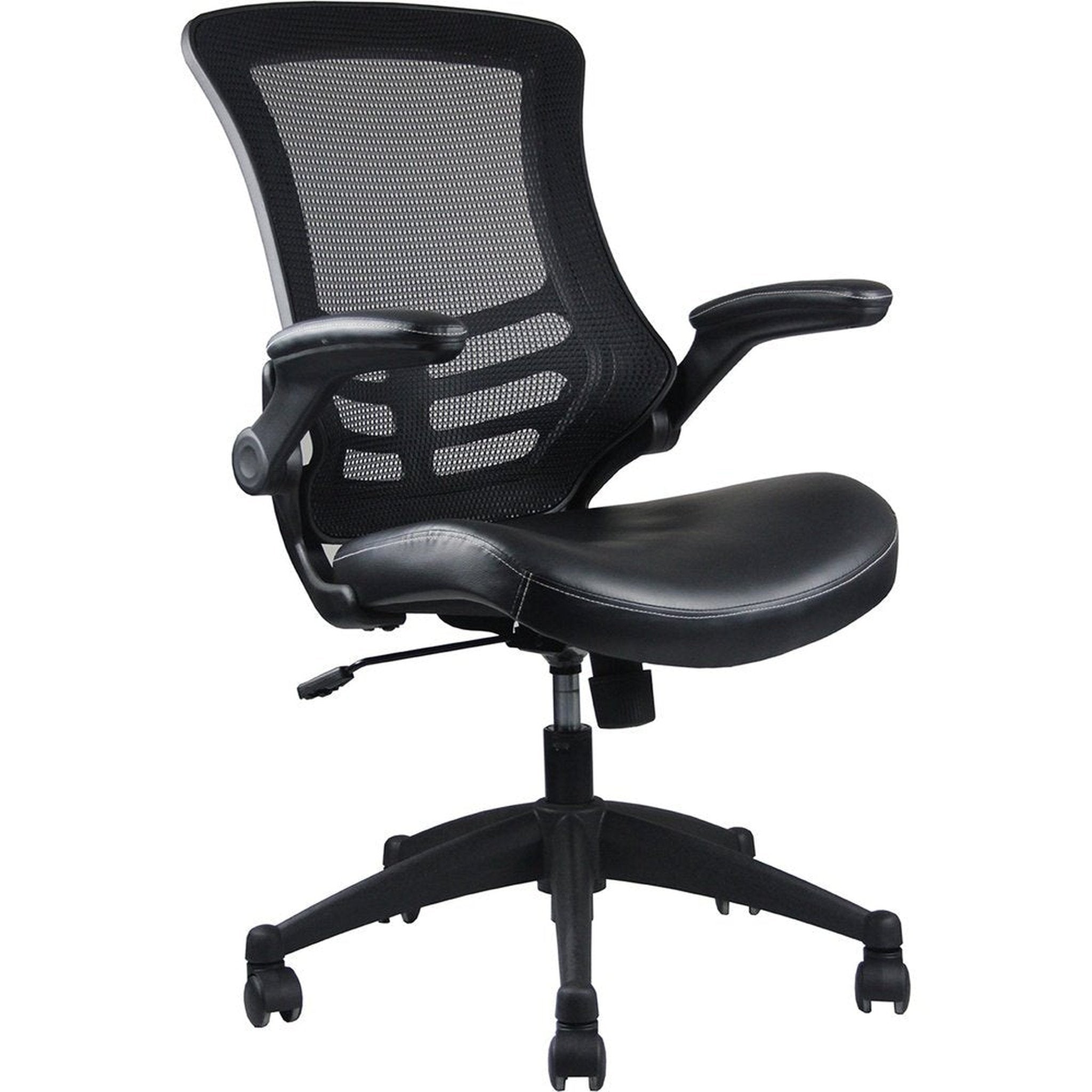 Techni Mobili Stylish Mid-Back Mesh Office Chair with Adjustable Arms, Black Techni Mobili Chairs