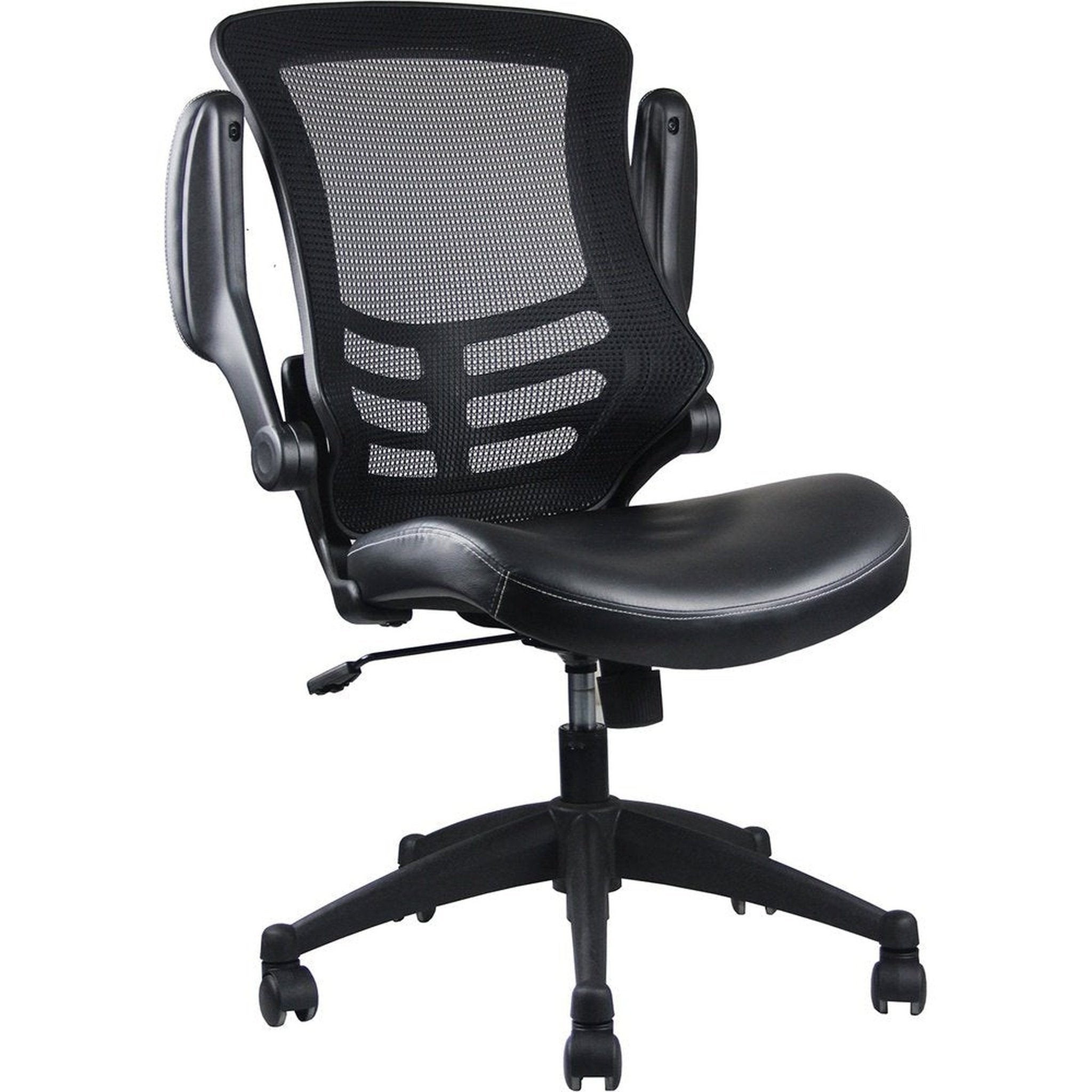 Techni Mobili Stylish Mid-Back Mesh Office Chair with Adjustable Arms, Black Techni Mobili Chairs