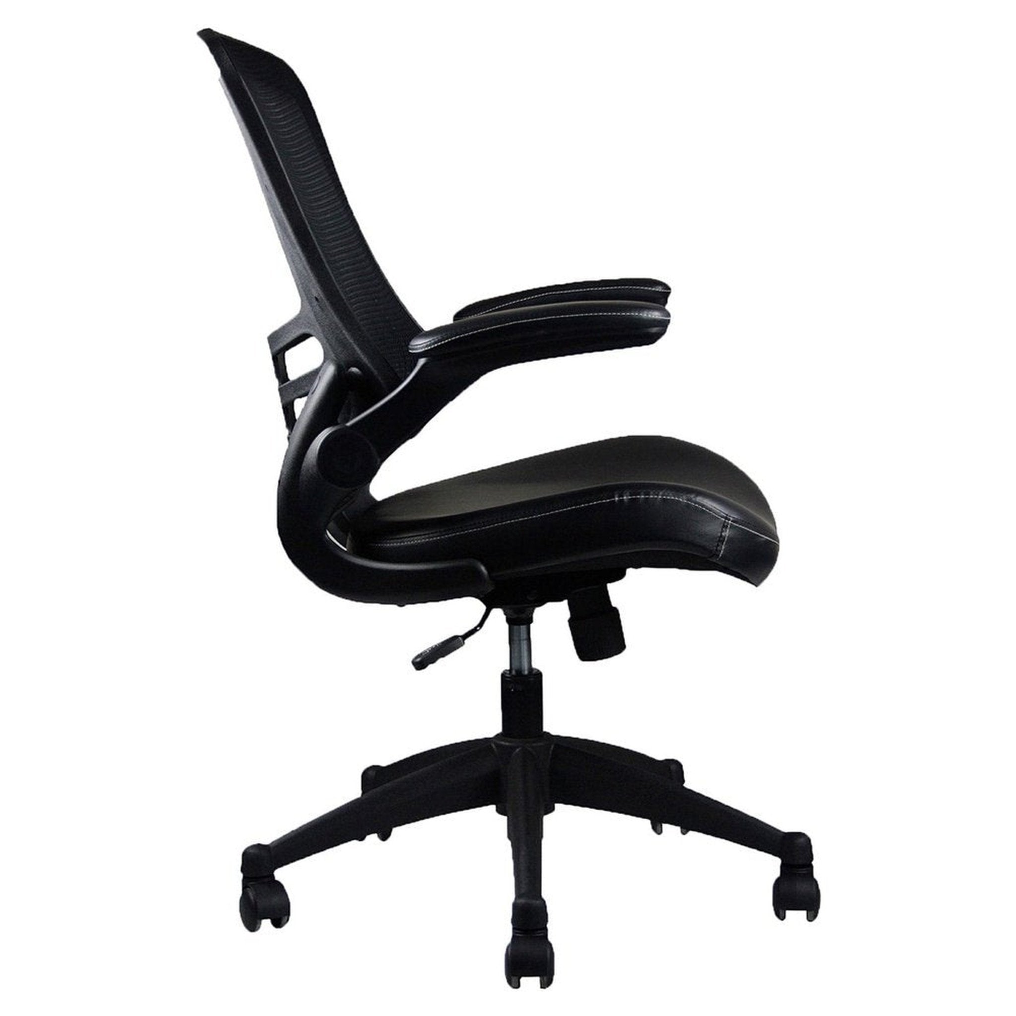 Techni Mobili Stylish Mid-Back Mesh Office Chair with Adjustable Arms, Black Techni Mobili Chairs