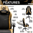 Techni Sport Ergonomic Racing Style Gaming Chair - Golden Techni Sport Gaming Chairs