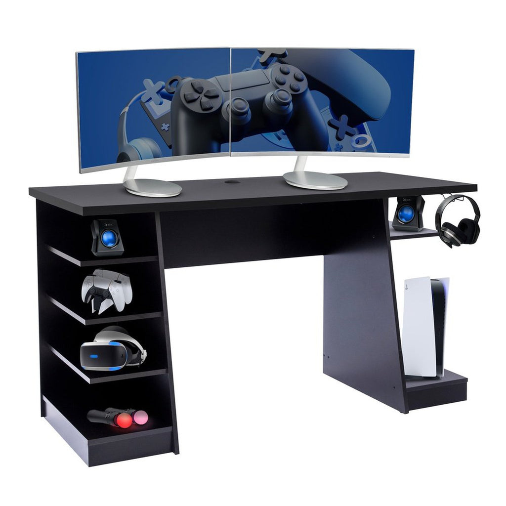 Techni Sport Jango Gaming Desk with Storage, Black Techni Sport Gaming Desk