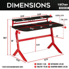 Techni Sport Red Stryker Gaming Desk, Red Techni Sport Gaming Desk